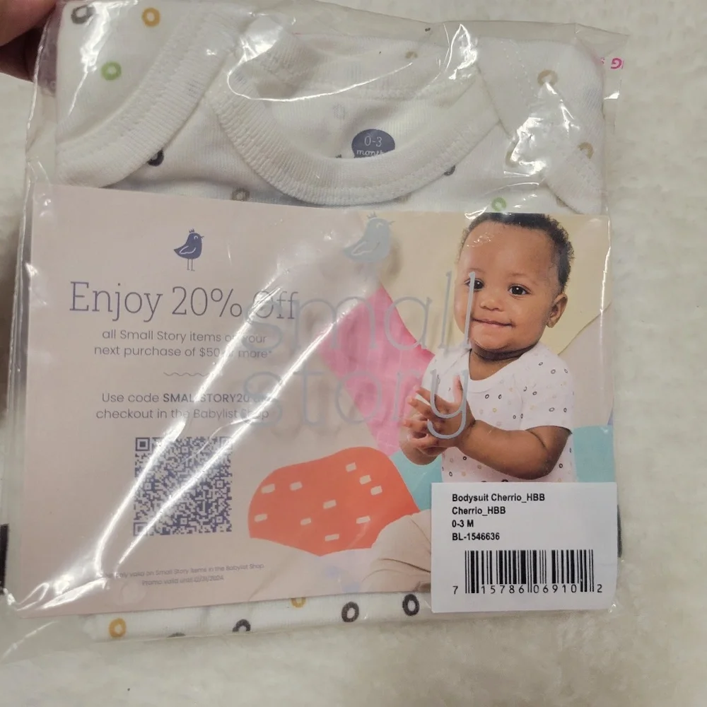 Small Story Cherrio Short Sleeve Bodysuit 0-3M